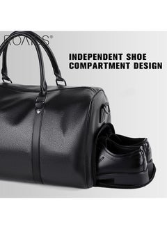 roaiss Men's Pu Leather Travel Handbag Adjustable And Detachable Shoulder Strap Large Capacity Crossbody Bag  - Image 2