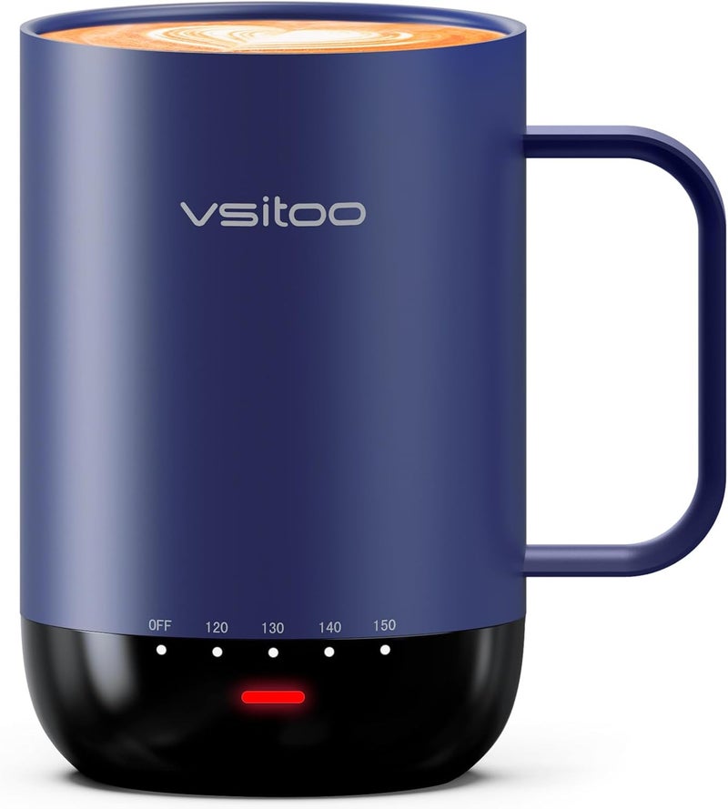 vsitoo S3 Pro 16oz Smart Self Heating Coffee Mug,Heated Coffee Mug with Auto-Sensing AI Heats Drinks to 120-150°F Hands-Free.Perfect for Home/Office, fo Men/Women, Blue - Image 1