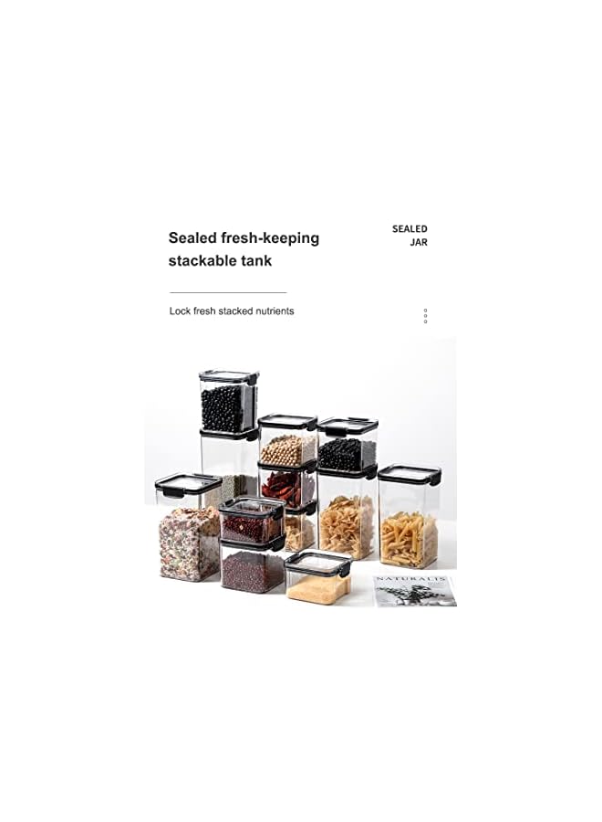 Storage Container set 6pcs (5.42 Litre) Kitchen Organization BPA Free Airtight Stackable Plastic box With Labels and Marker Ideal for Dry Food, Pasta, Sugar, Flour - Pack of 6 - Image 4