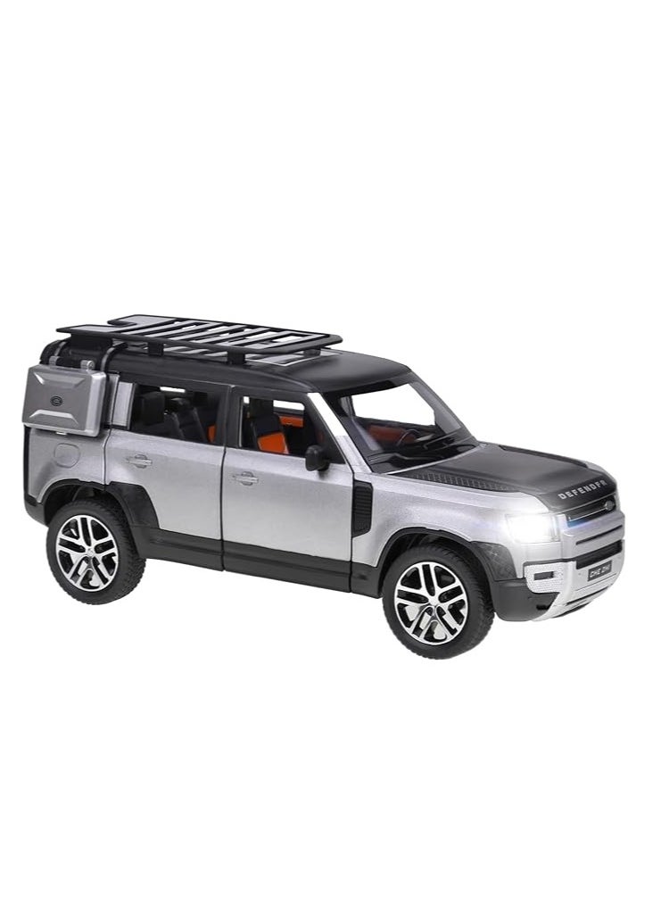 FUSIONPULSE 1:24 Scale Land Rover Defender Toy Cars, Diecast Model Luxury Metal Car Collection, Zinc Alloy Pull Back with Front and Back Lights and Sound, Open Doors  - Image 2