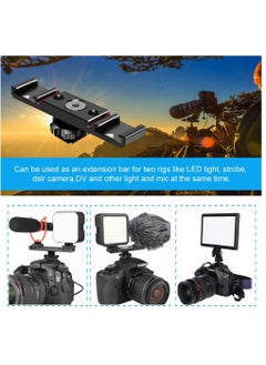 KASTWAVE Hot Shoe Extension Bar, Dual Cold Shoe Mount Plate Adapter, Dual Hot Shoe Extension Bar, for Monitor Microphone LED Video Light, for Sony Canon Nikon DSLR Compact Camera Vlog Film  - Image 3