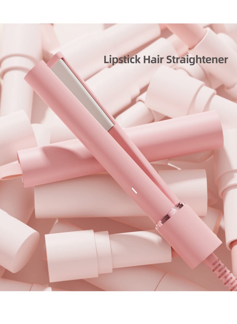 Zikra Mini Hair Straightener Mini Portable Flat Iron Travel Size Small Flat Irons Curling Iron for Short Hair 2 in 1 Pink Portable Flat Iron for Bangs - Image 4