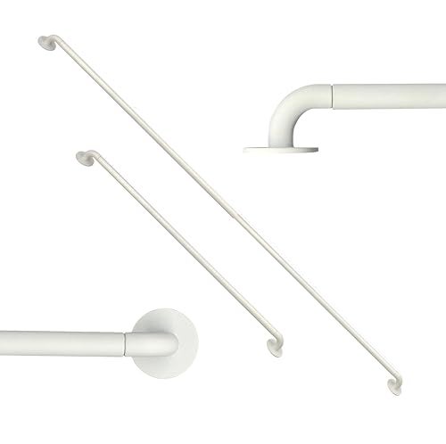 ARNORX French Door Curtain Rod 1628 Inch Adjustable 38Inch Diameter Set of 2 Two Ways to Mount Screw or Adhesive Hidden Hardware Works on Wood Glass Metal Doors White - Image 1
