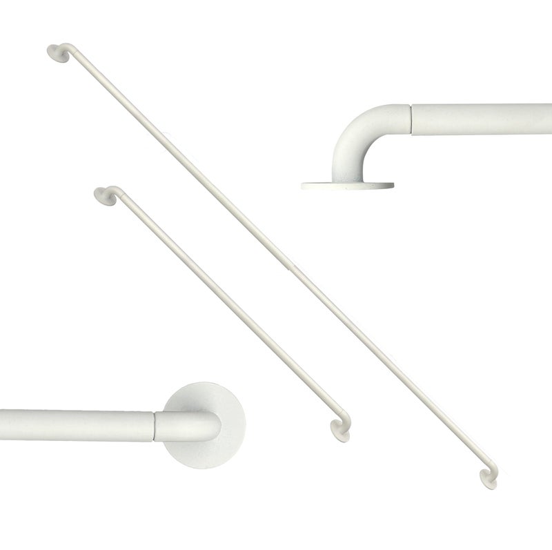 ARNORX French Door Curtain Rod 1628 Inch Adjustable 38Inch Diameter Set of 2 Two Ways to Mount Screw or Adhesive Hidden Hardware Works on Wood Glass Metal Doors White - Image 2