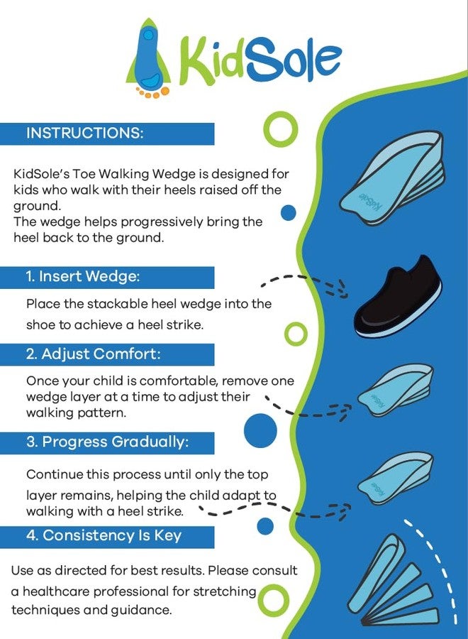 KidSole Adjustable Toe Walking Orthopedic Heel Cup for Toddlers and Little Kids - Gradual Correction Wedge, Helps Improve Posture & Reduce Toe Walking in Young Children. (Little Kids 10.5-1) - Image 5