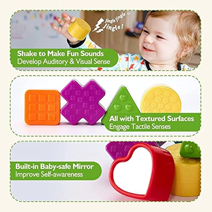 SHAPE SORTER MUSICAL TOYS FOR TODDLERS, LIGHT UP SHAPE SORTER BABY TOYS 12-18 MONTHS,EARLY EDUCATIONAL MONTESSORI TOYS WITH 6 SHAPES SORTING CUBE SHAPED & SIZE MATCHING GAME - Image 4