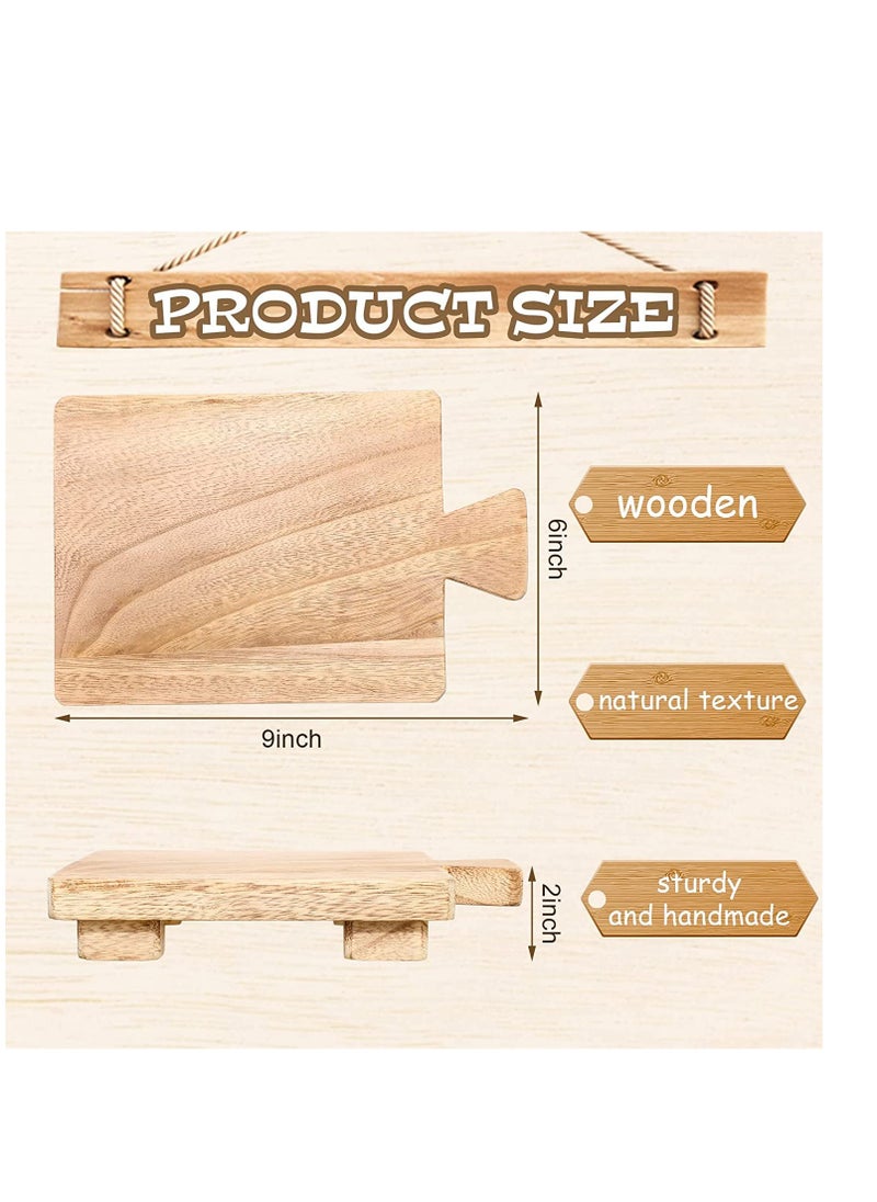 SYOSI Wood Pedestal Riser Wooden Soap Holder Riser Wood Footed Tray for Bottles Plant Makeup Tissues Candles Decorative Waterproof Wooden Stand Counter Sink Home Decor Housewarming Gift Rustic  - Image 2