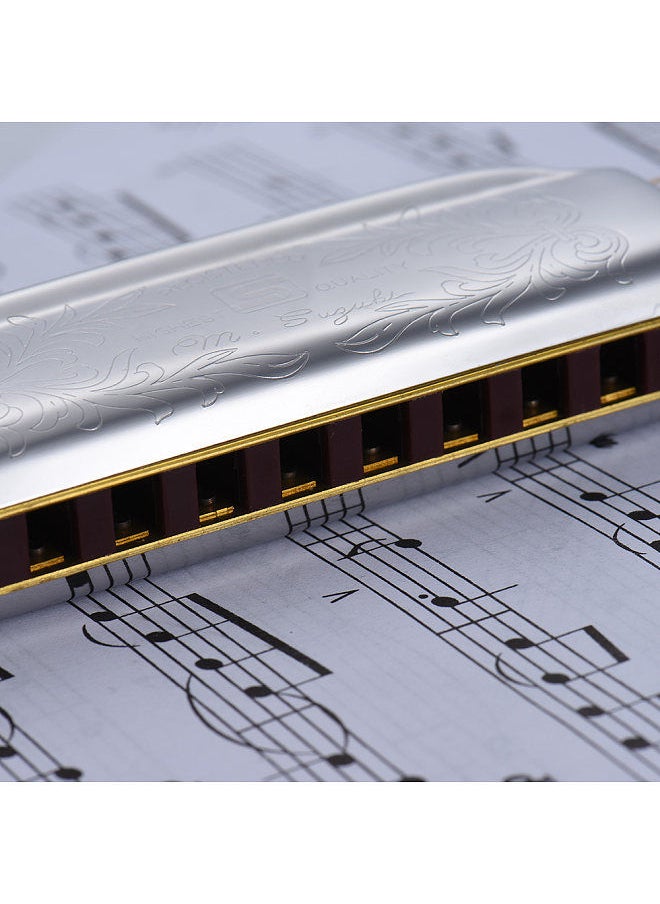 Suzuki - 1072-E Folkmaster Standard 10-Hole Diatonic Harmonica Key Of E 20 Tone For Beginner Student - Image 1