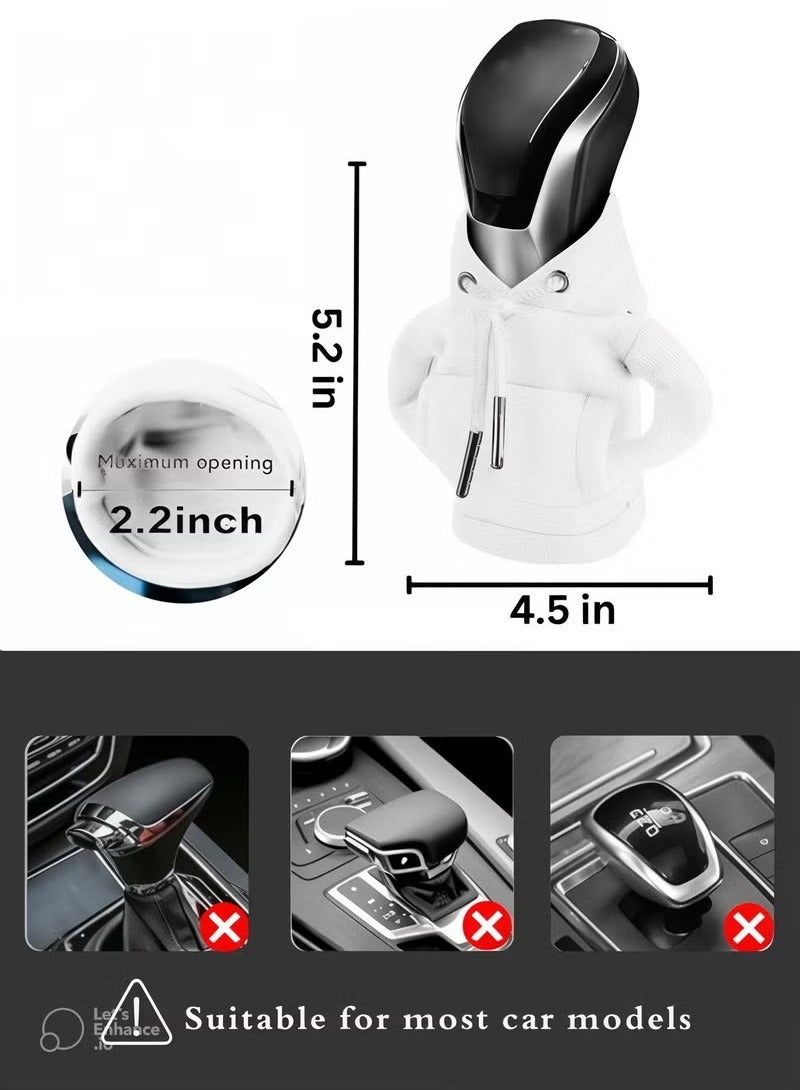 Gear Shift Cover Hoodie, cute gear shift cover and white color add more luxury to your car. - Image 1