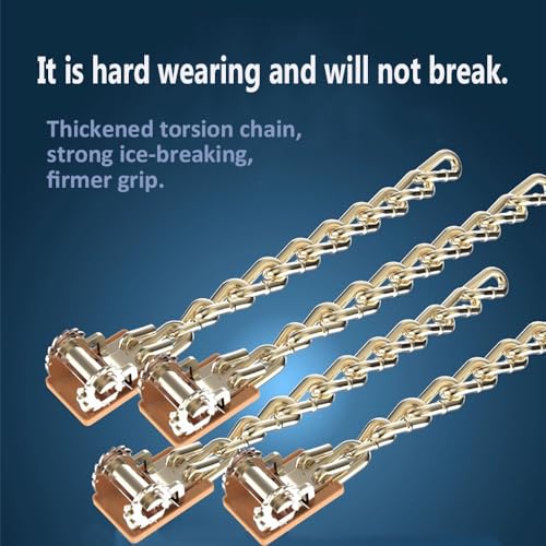 Nakazawa 10 Piece Set Tire Chains,Snow Chains For Car SUV Pickup Trucks(175-275mm),Adjustable Universal Emergency Anti-Skid Thickening Snow Cables,Quick Easy Installation Tire Traction Chain - Image 3