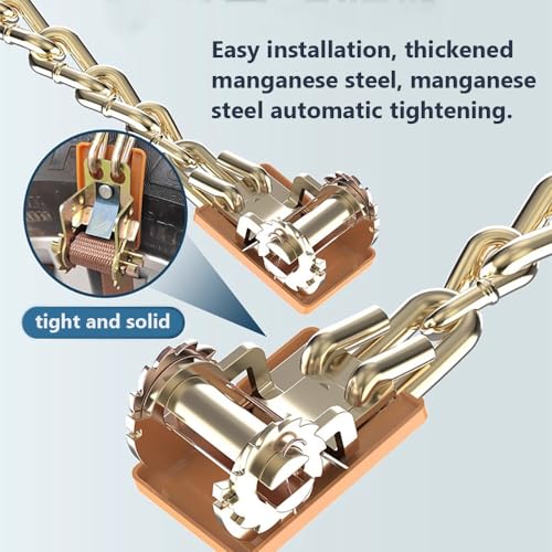 Nakazawa 10 Piece Set Tire Chains,Snow Chains For Car SUV Pickup Trucks(175-275mm),Adjustable Universal Emergency Anti-Skid Thickening Snow Cables,Quick Easy Installation Tire Traction Chain - Image 2