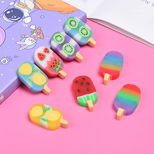 DOMG 16 Pcs Cute Fruit Shaped Ice Cream Erasers for Kids - Fun Food Erasers for Classroom Rewards & Party Favors - Image 4