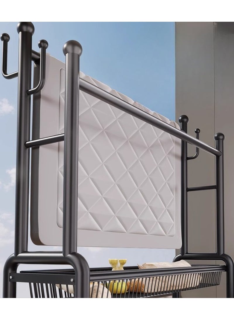 AIWANTO 150CM Heavy-Duty Double Rod Clothes Rack with 2-Tier Storage Shelf – Large Capacity Organizer for Shoes, Bags & Daily Wear (Black, 170×150×38cm, 32mm Pipe) - Image 5