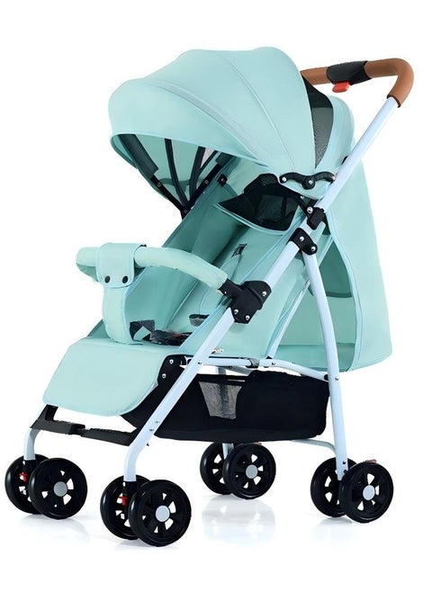 Baby Stroller Can Sit Or Lie Down, Two-Way High-View Four-Wheel Shock-Absorbing Folding Child Stroller 0-6 Years Old Baby Stroller