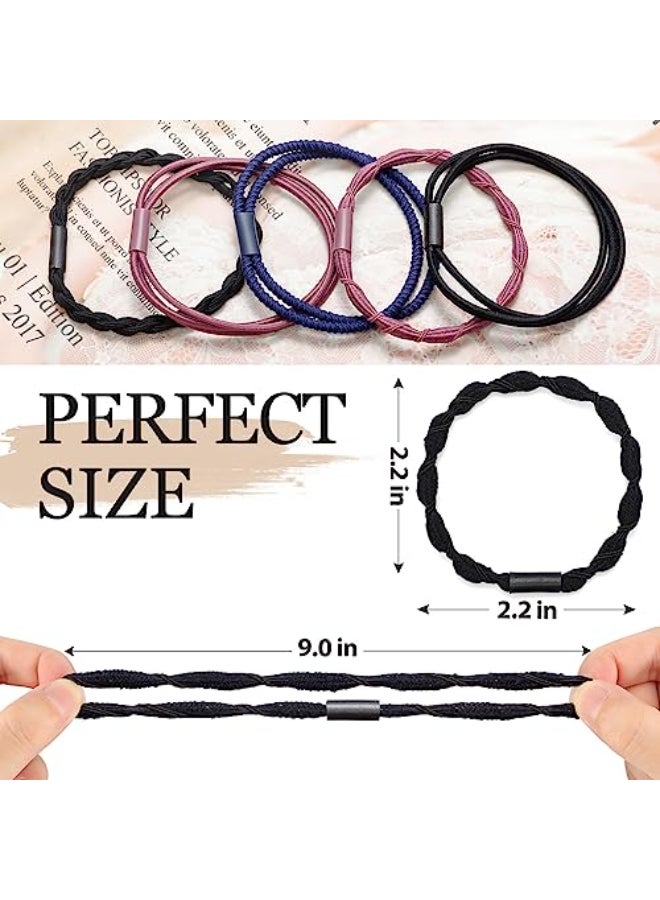 KANPRINCESS Hair Ties For Girls and Women Boho Hair Ties Set of 12 Elastic Hair Bands Hair Tie Bracelet Ponytail Holders for Daily Life Sport Cooking Working - Image 3