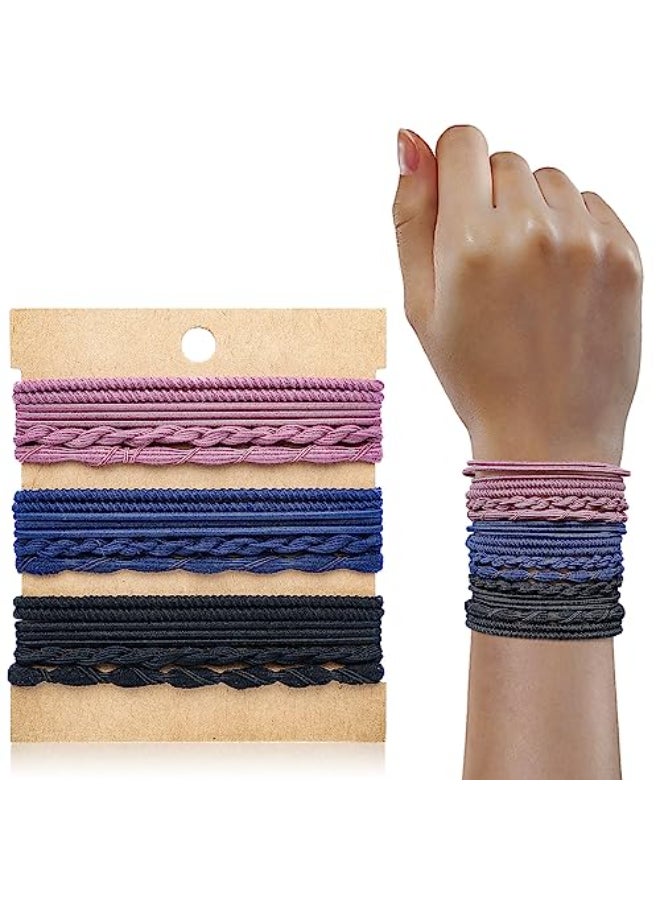 KANPRINCESS Hair Ties For Girls and Women Boho Hair Ties Set of 12 Elastic Hair Bands Hair Tie Bracelet Ponytail Holders for Daily Life Sport Cooking Working - Image 1