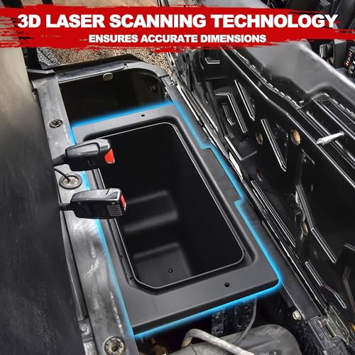 SAUTVS Under Seat Storage Box for Polaris Ranger 500 570, Underseat Storage Bin Set Organizer Tray for Polaris Ranger 500 / Ranger 570 CREW ETX Full Size 2015-2021 Accessories(1PCS, Replace #2880046) - Image 5