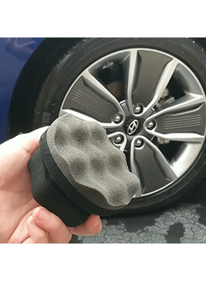 عبوة من قطعتين من وسادات وضع ملمع الإطارات الكبيرة، متينة وقابلة لإعادة الاستخدام، مزودة بمقبض سداسي لتطبيق ملمع الإطارات، مقاس 110 × 60 سم - Image 2