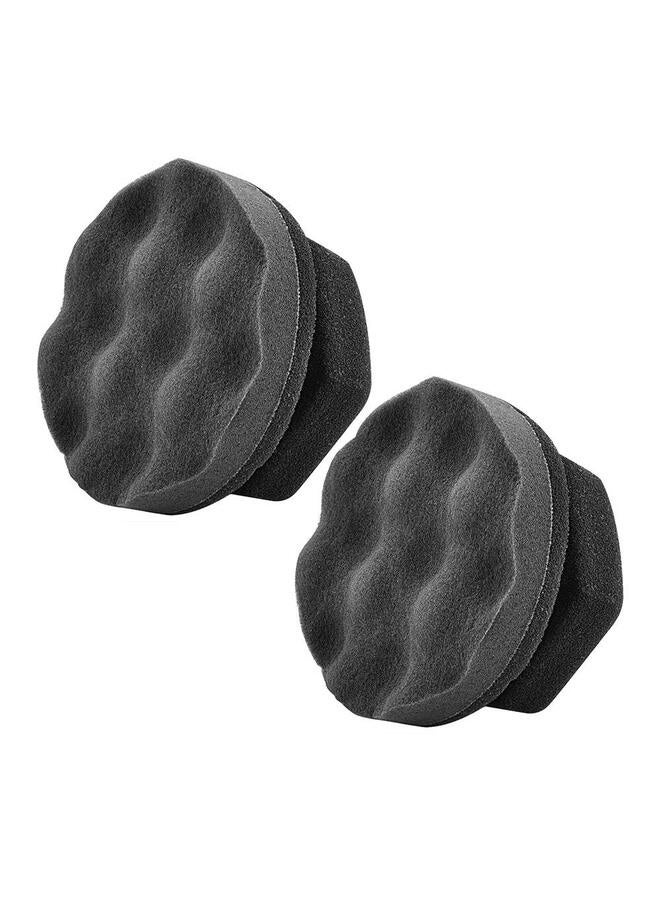 عبوة من قطعتين من وسادات وضع ملمع الإطارات الكبيرة، متينة وقابلة لإعادة الاستخدام، مزودة بمقبض سداسي لتطبيق ملمع الإطارات، مقاس 110 × 60 سم - Image 1