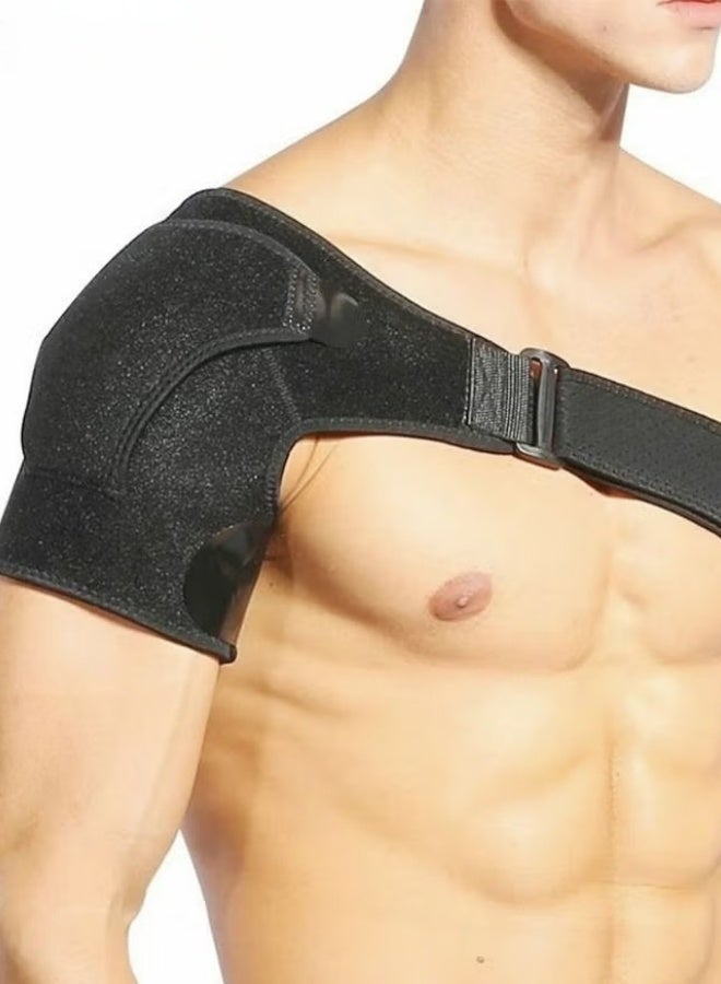 Shoulder Brace, Support and Compression Sleeve for Torn Rotator Cuff, Dislocated Shoulder, Pain Relief, Adjustable Fits Brace Immobilizer Strap with Ice Pack Pocket - Image 1