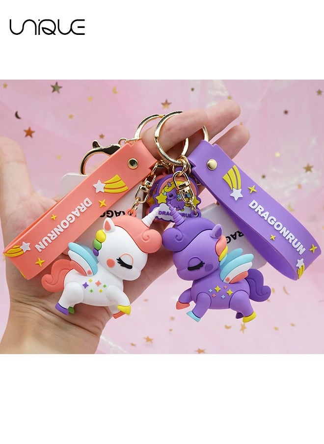 Unique Lovely Keychain Gift - Unicorn Keychain Kawaii Accessories Key Chain Backpack Charms Car Keys Keychain for Kids Girls  - Image 5