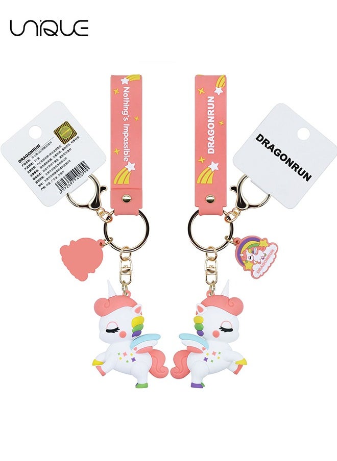 Unique Lovely Keychain Gift - Unicorn Keychain Kawaii Accessories Key Chain Backpack Charms Car Keys Keychain for Kids Girls  - Image 3
