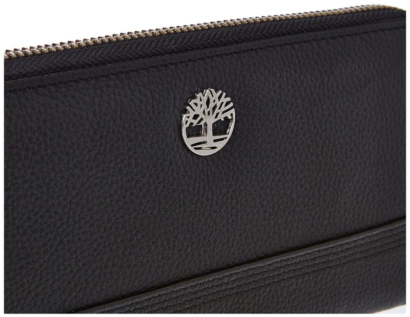 Timberland Women's Leather Rfid Zip Around Wallet Clutch With Wristlet Strap, Black (Pebble), One Size - Image 3