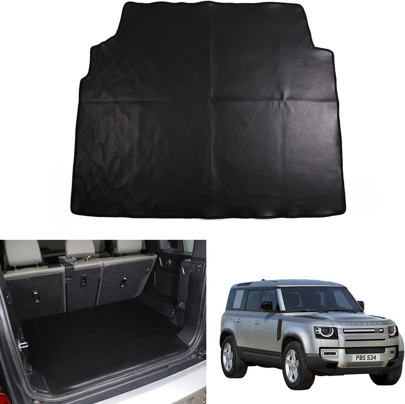 TINKI مناسب لـ Land Rover Defender 110 2020 2021 2022 2023 بطانات لوحة القيادة في الكونسول الوسطي وبطانات حامل الأكواب حصيرة PVC لـ Land Rover Defender 110 إكسسوار��ت (حصيرة صندوق الأمتعة 110 وبطانة الشحن PVC) - Image 1