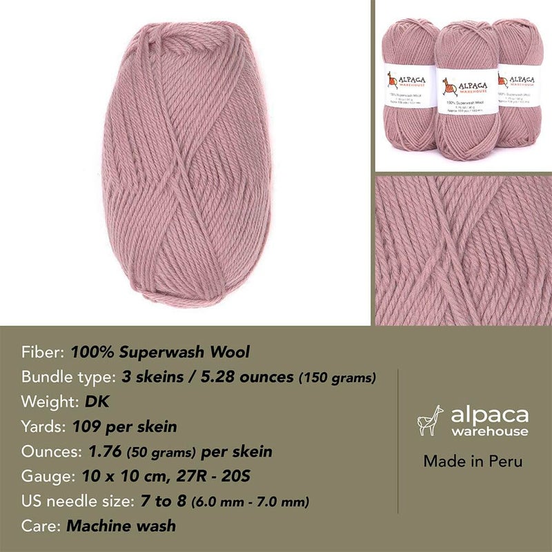 Alpaca Warehouse 100% Pure Wool Yarn Superwash Set of 3 Skeins (150 Grams) DK Weight - Sourced Directly from Peru - Heavenly Soft and Perfect for Knitting and Crocheting (Turquoise Green) - Image 3