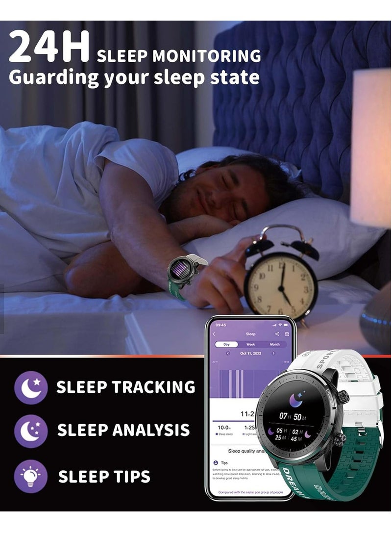 رولستيمي ساعة ذكية للنساء والرجال ، جهاز تعقب للياقة البدنية مع ساعة ذكية بلوتوث لالروبوت دائرة الرقابة الداخلية ، تعقب النشاط مع معدل ضربات القلب ضغط الدم عداد الخطى ساعة رياضية - Image 2