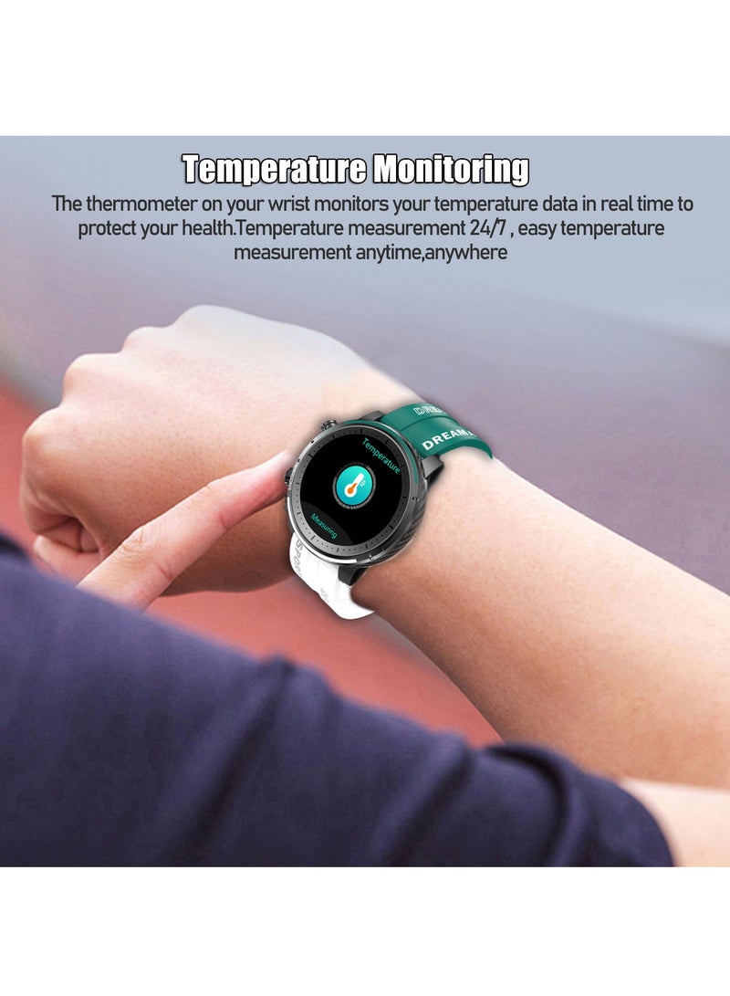 رولستيمي ساعة ذكية للنساء والرجال ، جهاز تعقب للياقة البدنية مع ساعة ذكية بلوتوث لالروبوت دائرة الرقابة الداخلية ، تعقب النشاط مع معدل ضربات القلب ضغط الدم عداد الخطى ساعة رياضية - Image 5