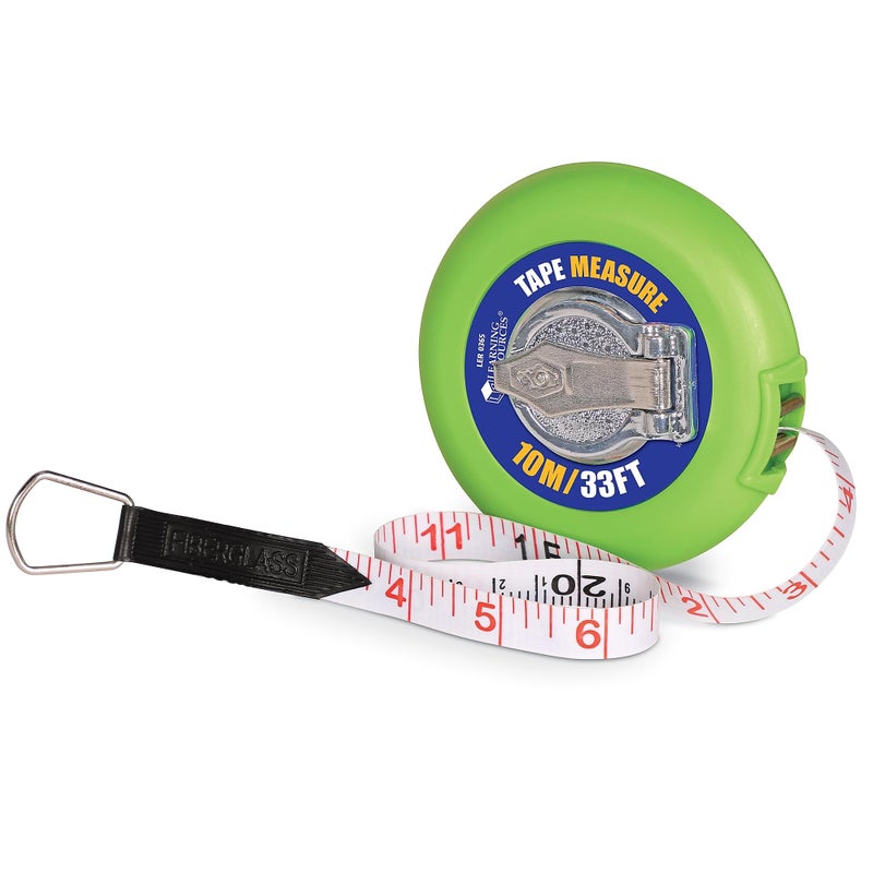 Learning Resources WindUp Tape 10 Meters33 Feet Early Math Skills Easy WindUp Tape Measure Construction Play Ages 5 - Image 4