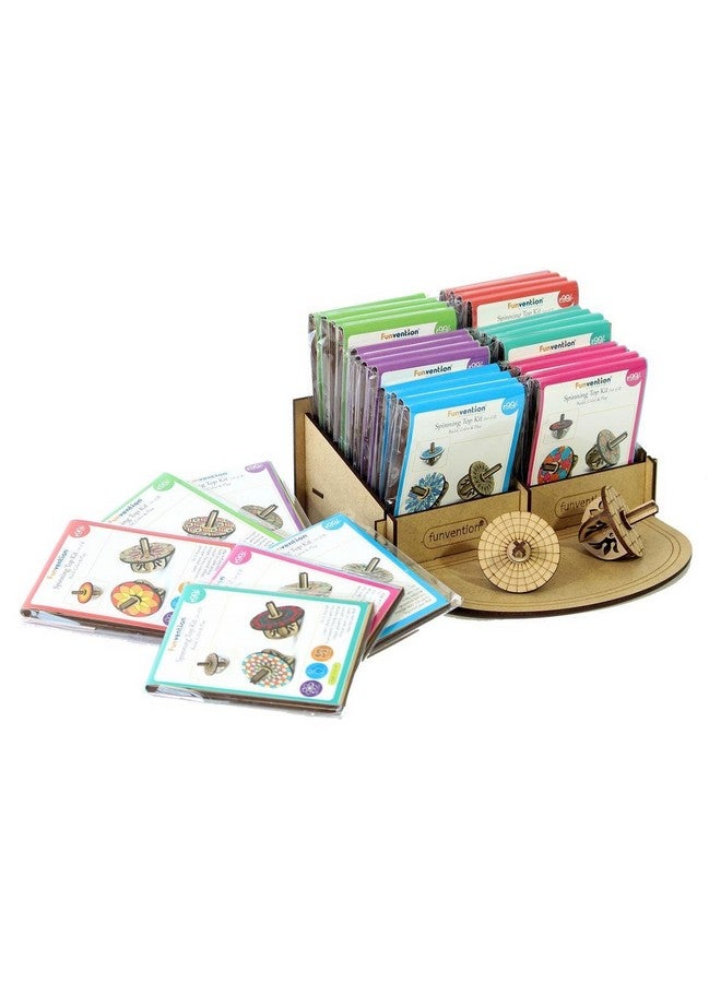 فنفينشين مجموعة هدايا عيد ميلاد Funvention مكونة من 24 قطعة - مجموعات DIY Spinning Tops (Madala هندسية) للبناء والتلوين واللعب والفنون والحرف اليدوية ومجموعة أنشطة التلوين وهدايا الحفلات للأطفال (2 Tops و8 ألوان في كل عبوة) - Image 1