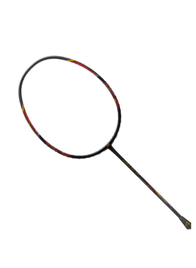 Hundred Atomic X 38 CTRL Carbon Fibre Strung Badminton Racket with Full Racket Cover for Intermediate Players (72g, Max Tension - 32LBS) (Black/Grey) - Image 1