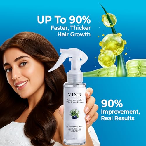 VINR Rosemary Hair Spray for Hair Growth | Rosemary Water & Mint Scalp Strengthening Spray | Anti Hair Fall | Hair Mist | Lightweight Hair Growth Mist | All Hair Types 100 ml - Image 3