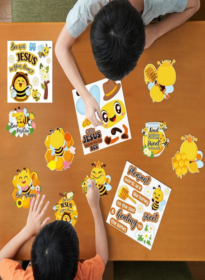 Resholder 30 Sets Bee Crafts for Kids Honey Stickers Bulk DIY Christian Religious Sunday School Jesus Bible VBS Craft Ornaments for Summer Back to School Gifts Bee Birthday Favors Classroom Supplies - Image 4