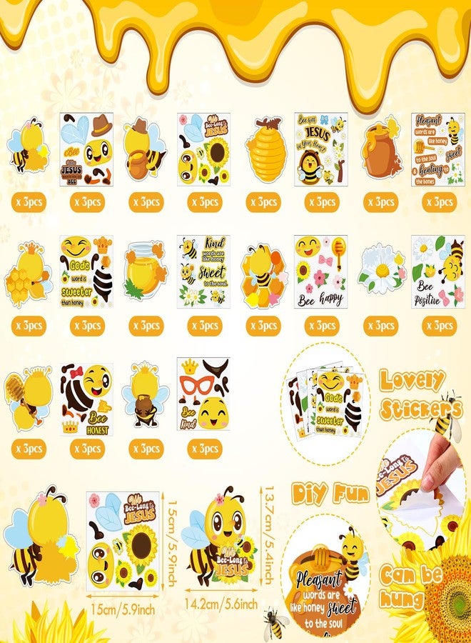 Resholder 30 Sets Bee Crafts for Kids Honey Stickers Bulk DIY Christian Religious Sunday School Jesus Bible VBS Craft Ornaments for Summer Back to School Gifts Bee Birthday Favors Classroom Supplies - Image 2