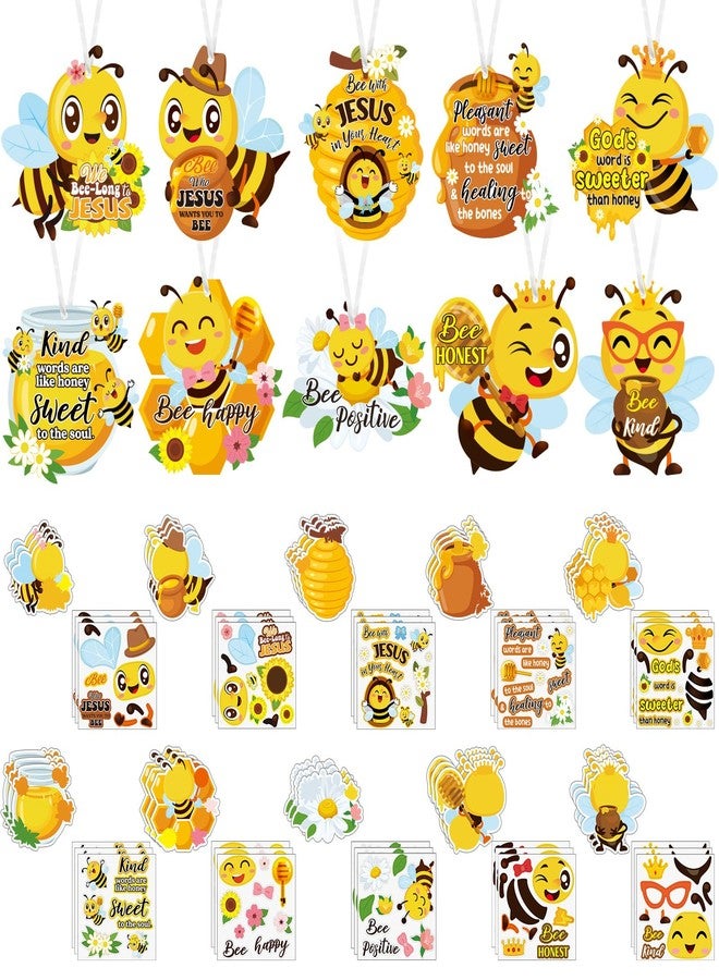 Resholder 30 Sets Bee Crafts for Kids Honey Stickers Bulk DIY Christian Religious Sunday School Jesus Bible VBS Craft Ornaments for Summer Back to School Gifts Bee Birthday Favors Classroom Supplies - Image 1