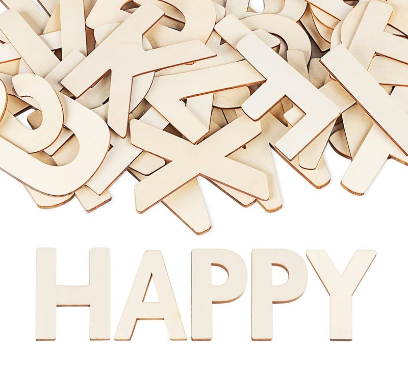 4 Wooden Letters  52 Pcs Wood Alphabet for Crafts Sign Decoration Unfinished Wood for PaintingWall DecorLetter BoardDIY