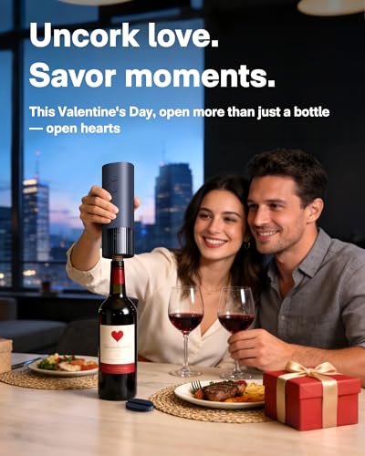 HOTO Electric Wine Opener Automatic Bottle Opener with Foil Cutter Uncorks 170 Bottles 10s Instant Opening Battery Operated Corkscrew Wine Opener Perfect Ideal for Wine Lover Wedding Party Home - Image 3