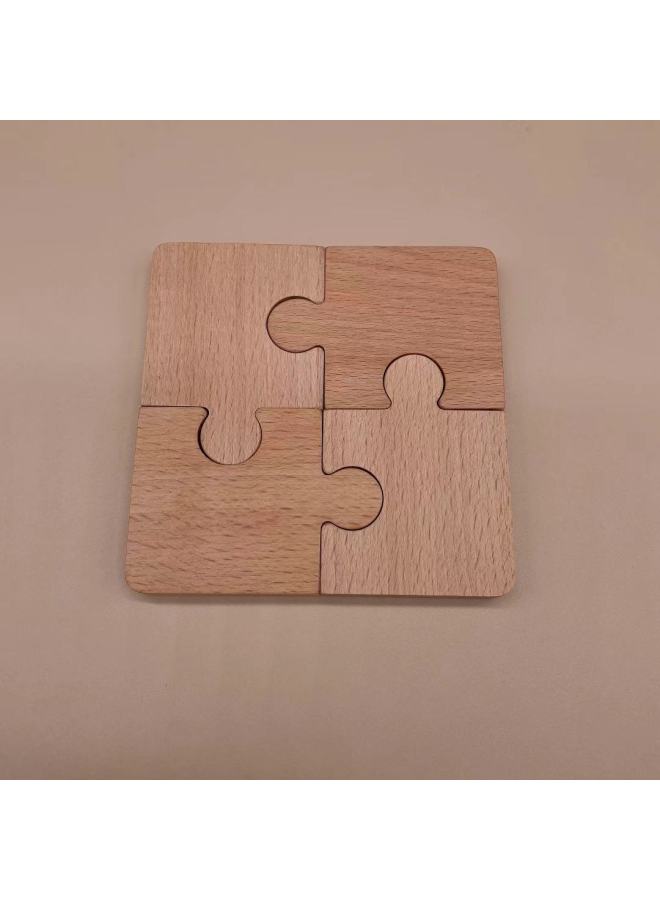 Montessori Toddler Contrast Puzzle Comparison Puzzle Entry Buckle Two Round Buckle Beech Teaching Aids-Color:Montessori Puzzle Entry Buckle - Image 2