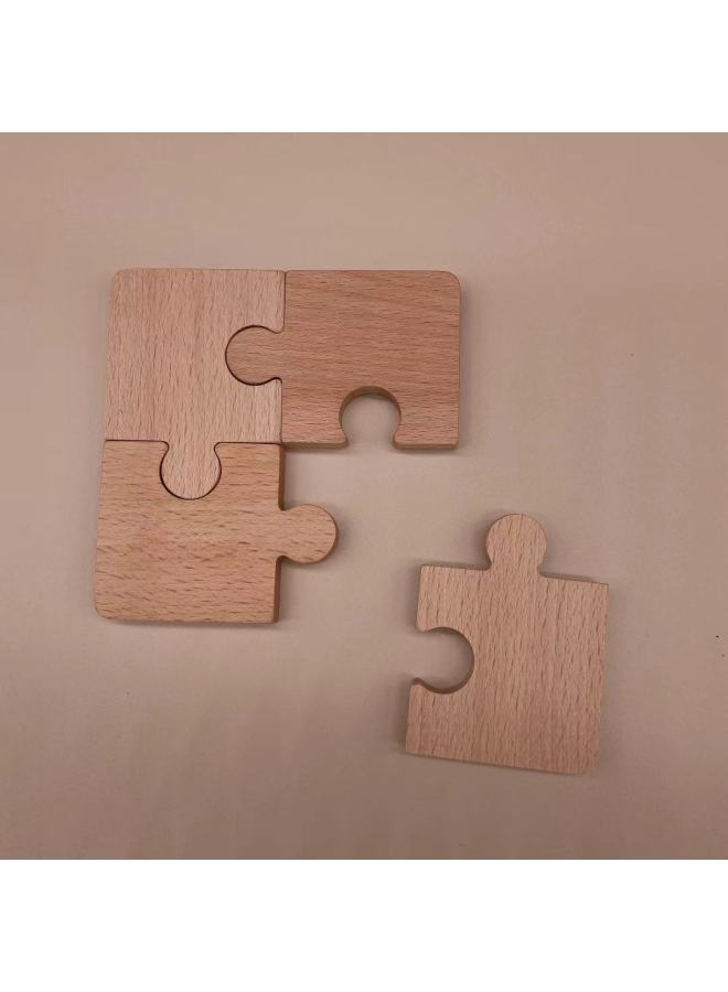 Montessori Toddler Contrast Puzzle Comparison Puzzle Entry Buckle Two Round Buckle Beech Teaching Aids-Color:Montessori Puzzle Entry Buckle - Image 1