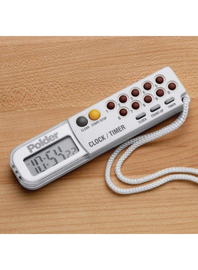 Polder Combination Clock, Timer and Stopwatch with Large, Easy-to-Read Digital Display, White - Image 2