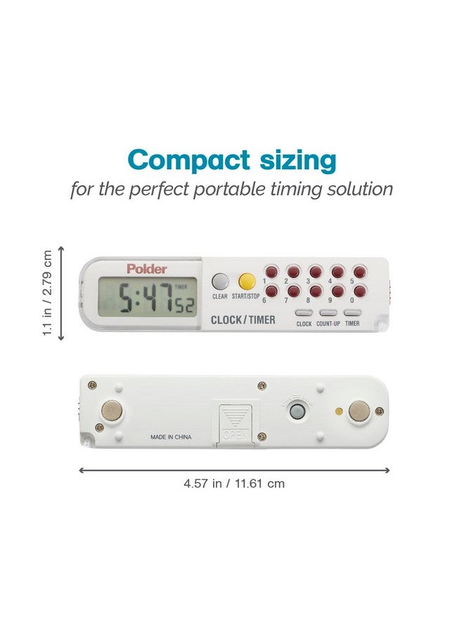 Polder Combination Clock, Timer and Stopwatch with Large, Easy-to-Read Digital Display, White - Image 4