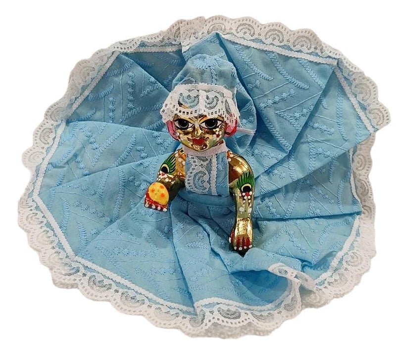 Partish Laddu Gopal Summer Dress with Pagdi (Pack of 4) l Ladoo Gopal Cotton Dress l Kanha Ji Poshak Size 0 1 2 3 4 5 6 (Design J, Size 2) - Image 4