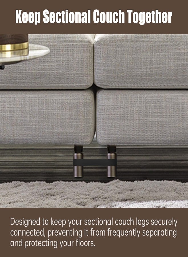 XCWT Sectional Couch Sofa Connector Straps - Heavy Duty Couch Leg Vel-cro & Rubber Brands for 3 Piece Modular Sofa - Hook & Loop Cinch Straps Keep Sectional Couch Legs Together - Image 2