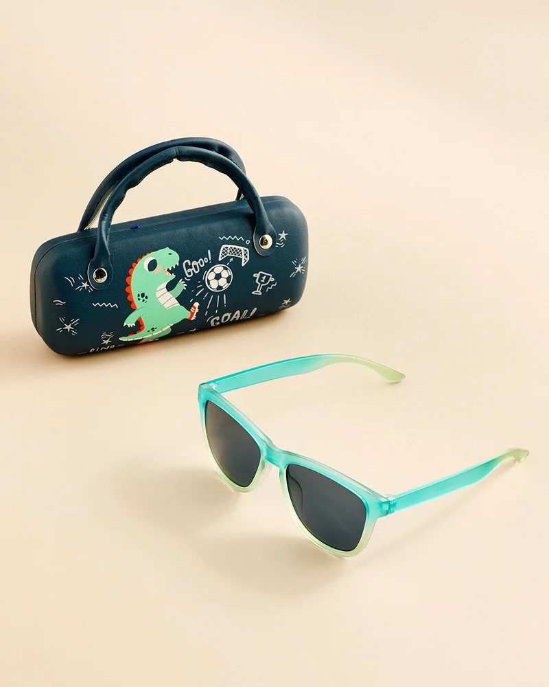 ردتاغ نظارات شمسية متنوعة للأولاد بتصميم Wayfarer مع حافظة مطبوعة
