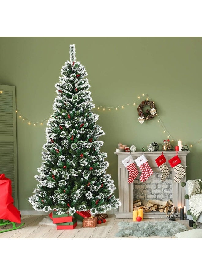 جورونب شجرة عيد الميلاد 120 سم/ 150 سم/ 180 سم/ 210 سم/ 240 سم شجرة عيد الميلاد الاصطناعية الفاخرة المصنوعة من مادة البولي فينيل كلوريد مع أطراف الفروع، مثالية للمنزل والمكتب وديكور حفلات عيد الميلاد، تتضمن حوامل معدنية قابلة للطي - Image 5