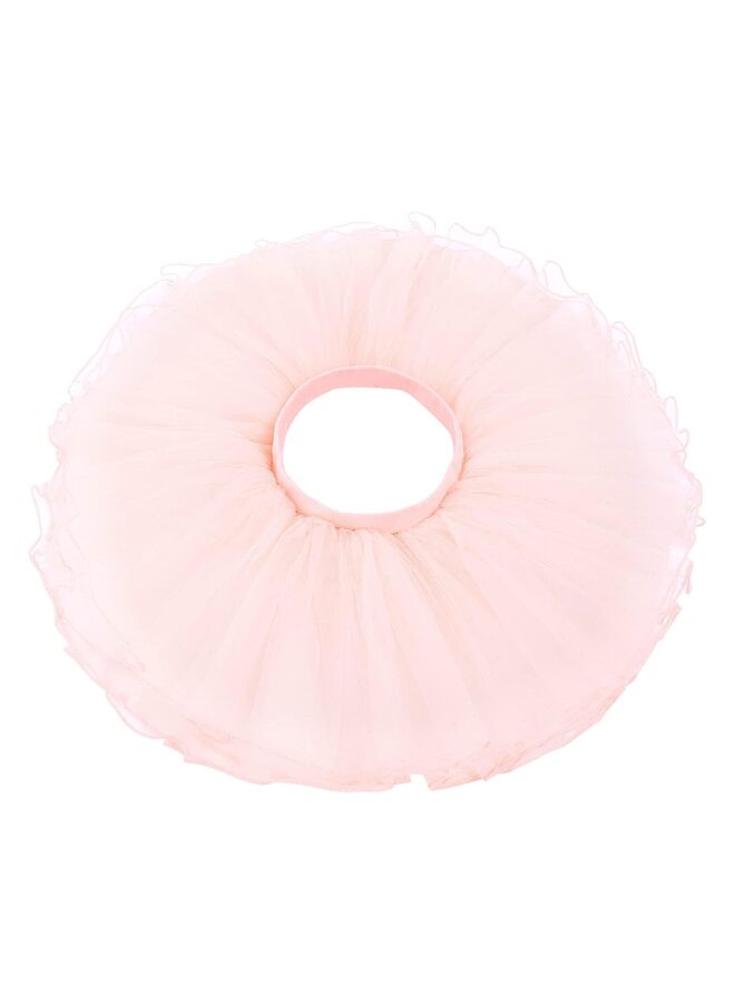 تنورة توتو للبنات، فستان باليه من التول بأربع طبقات مع فيونكة للأطفال الصغار، غطاء حفاضات للأطفال، تنورة أميرة للحفلات، من 6 إلى 8 سنوات (وردي) - Image 2