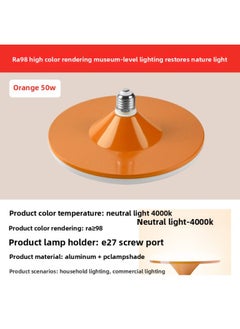 General Full Spectrum Flying Saucer Lamp Home E27 Screw Led Super Bright Energy-saving Lamp Three-color Variable Light Eye Protection Bulb Warm Light Indoor-Specifications:Full Spectrum 【eye Protection Ra98  - Image 1